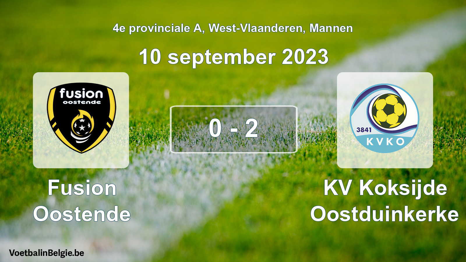 Gespeelde wedstrijd mannenvoetbal: Fusion Oostende - KV Koksijde Oostduinkerke 0 - 2 (10 september 2023)
