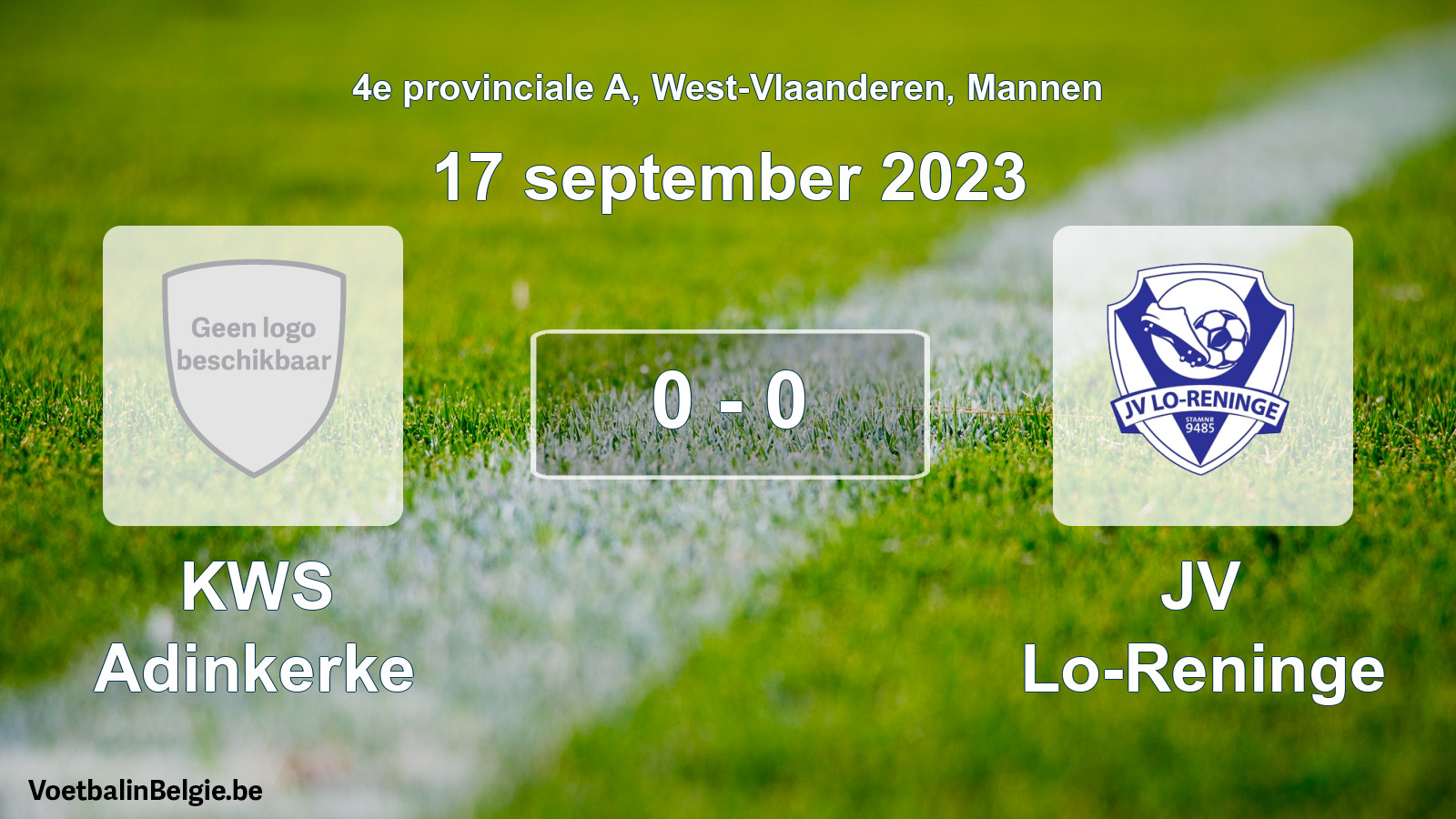 Gespeelde wedstrijd mannenvoetbal: KWS Adinkerke - JV Lo-Reninge 0 - 0 (17 september 2023)
