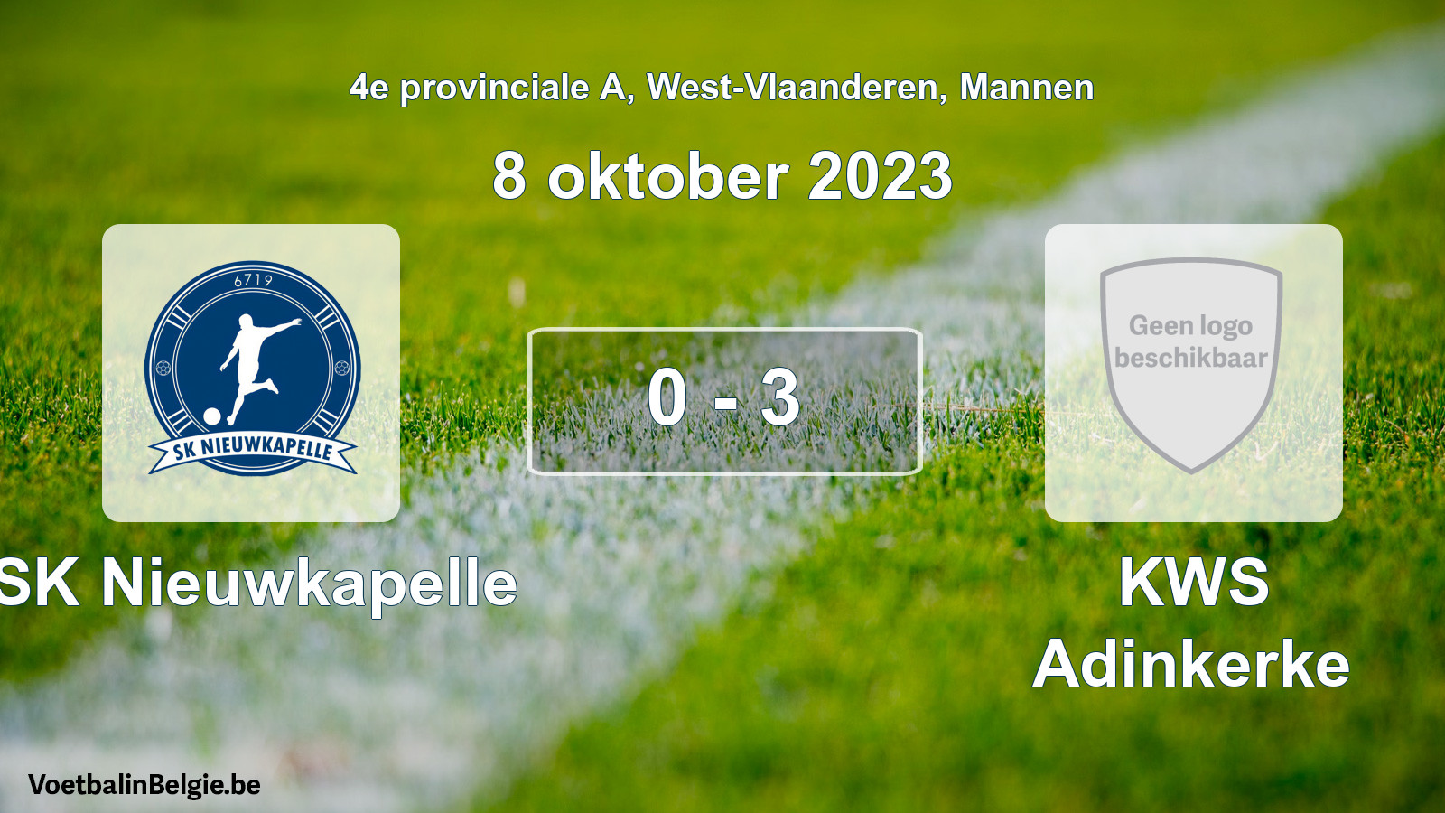 Gespeelde wedstrijd mannenvoetbal: SK Nieuwkapelle - KWS Adinkerke 0 - 3 (8 oktober 2023)