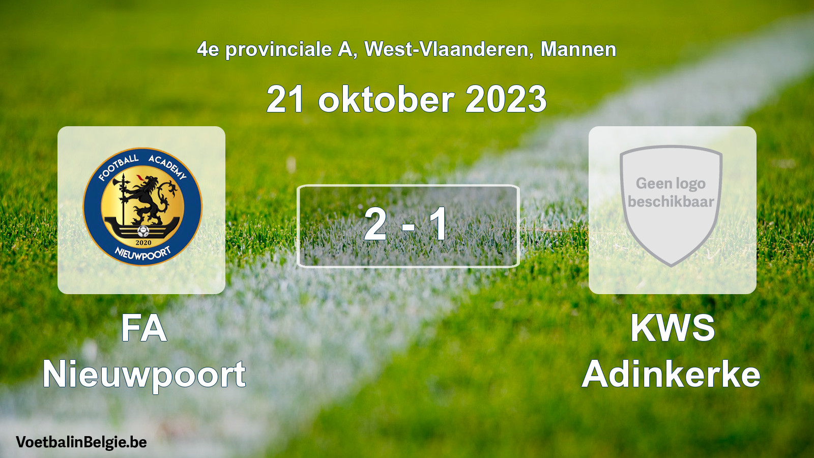 Gespeelde wedstrijd mannenvoetbal: FA Nieuwpoort - KWS Adinkerke 2 - 1 (21 oktober 2023)