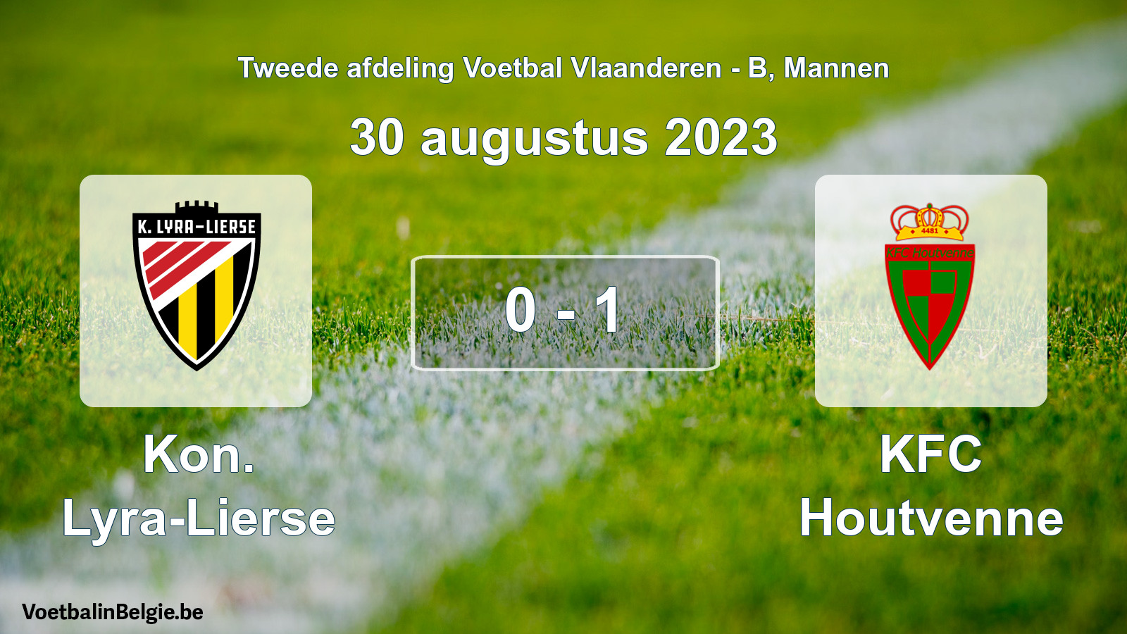Gespeelde wedstrijd mannenvoetbal: Kon. Lyra-Lierse - KFC Houtvenne 0 - 1 (30 augustus 2023)