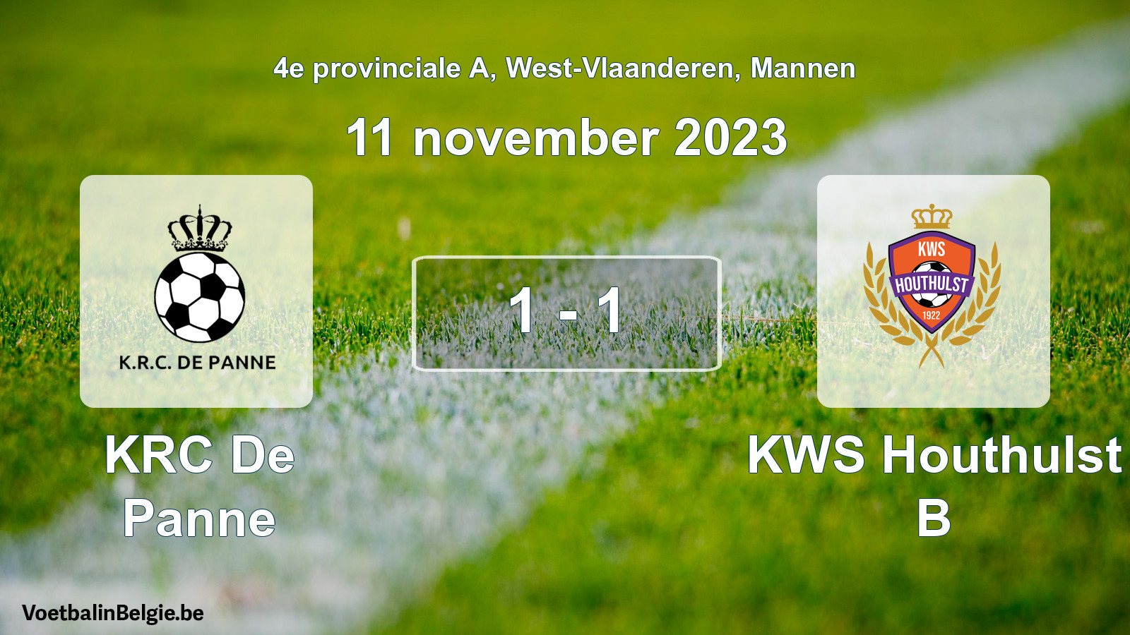 Gespeelde wedstrijd mannenvoetbal: KRC De Panne - KWS Houthulst B 1 - 1 (11 november 2023)