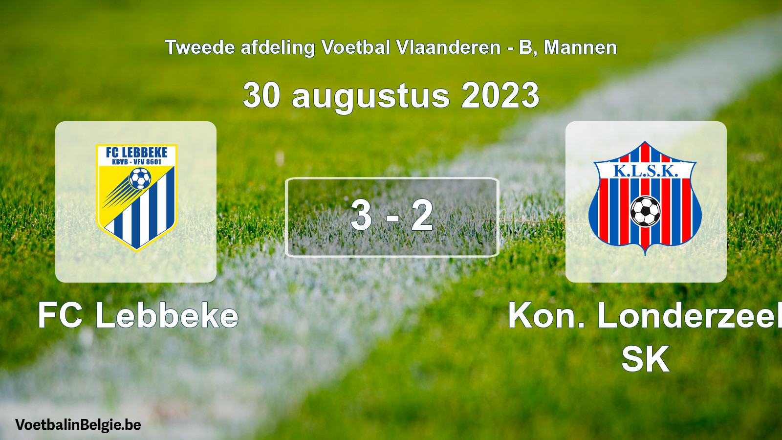 Gespeelde wedstrijd mannenvoetbal: FC Lebbeke - Kon. Londerzeel SK 3 - 2 (30 augustus 2023)