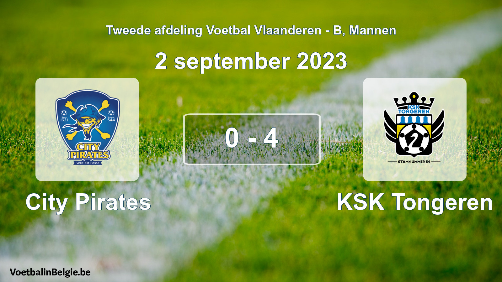 Gespeelde wedstrijd mannenvoetbal: City Pirates - KSK Tongeren 0 - 4 (2 september 2023)