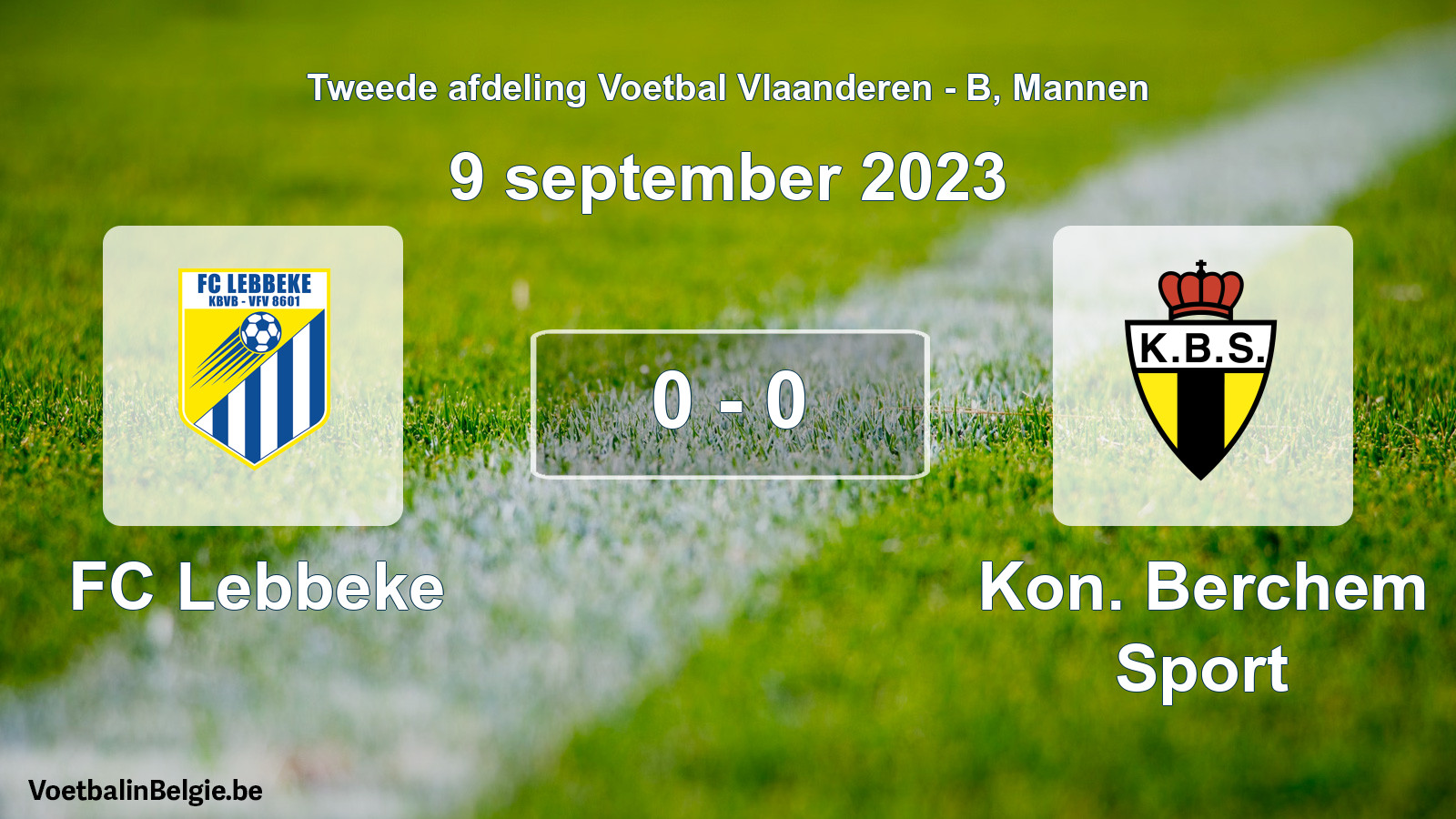 Gespeelde wedstrijd mannenvoetbal: FC Lebbeke - Kon. Berchem Sport 0 - 0 (9 september 2023)