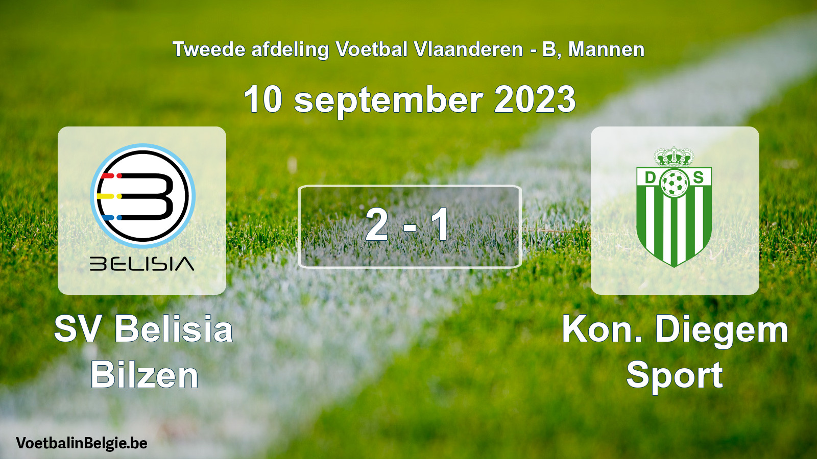 Gespeelde wedstrijd mannenvoetbal: SV Belisia Bilzen - Kon. Diegem Sport 2 - 1 (10 september 2023)