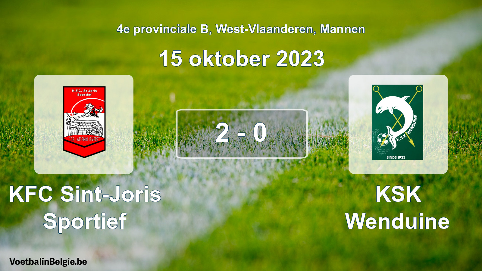 Gespeelde wedstrijd mannenvoetbal: KFC Sint-Joris Sportief - KSK Wenduine 2 - 0 (15 oktober 2023)