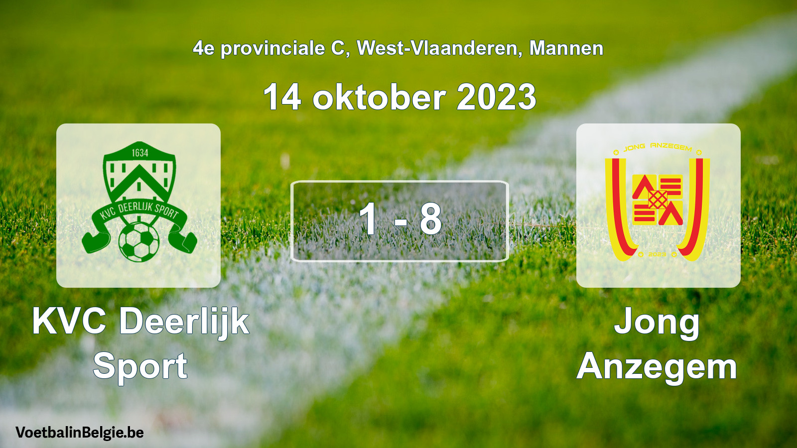 Gespeelde wedstrijd mannenvoetbal: KVC Deerlijk Sport - Jong Anzegem 1 - 8 (14 oktober 2023)