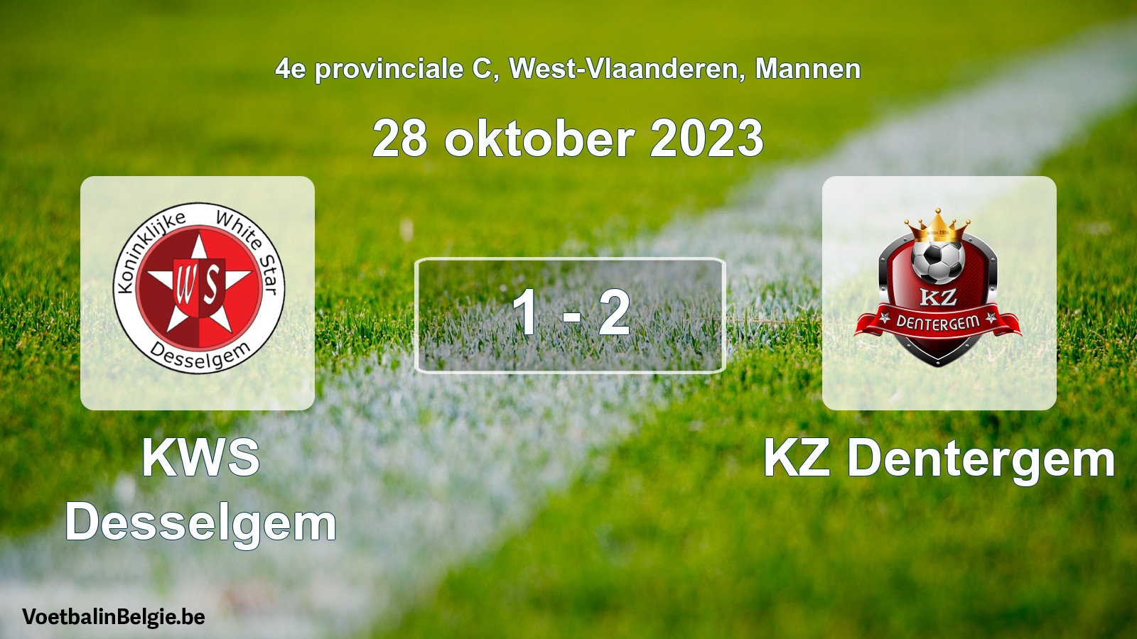 Gespeelde wedstrijd mannenvoetbal: KWS Desselgem - KZ Dentergem 1 - 2 (28 oktober 2023)