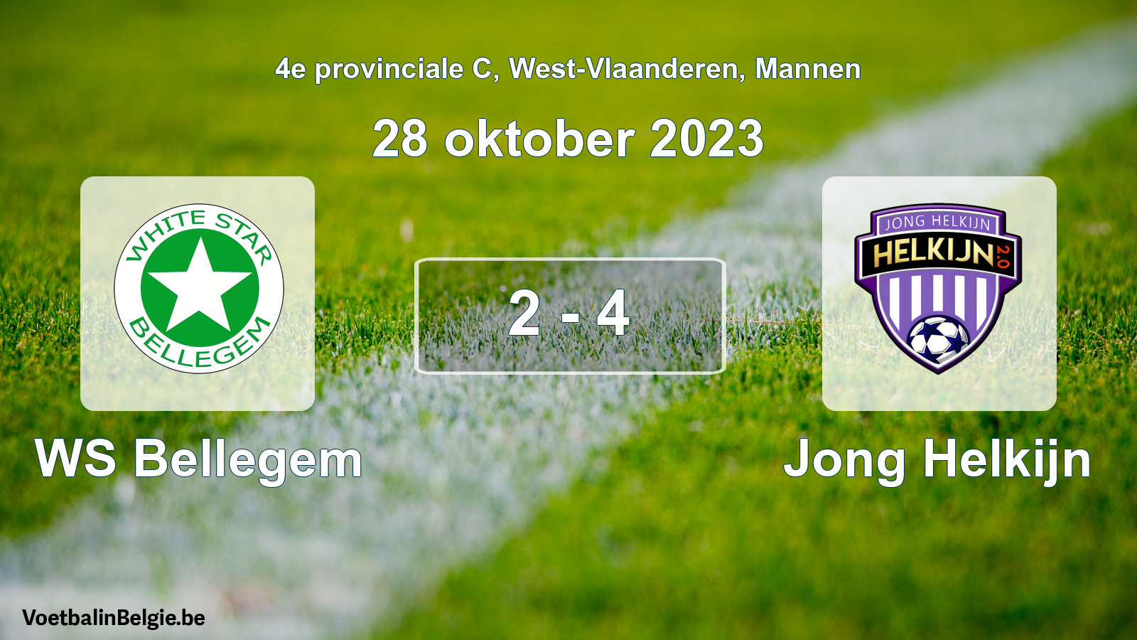 Gespeelde wedstrijd mannenvoetbal: WS Bellegem - Jong Helkijn 2 - 4 (28 oktober 2023)