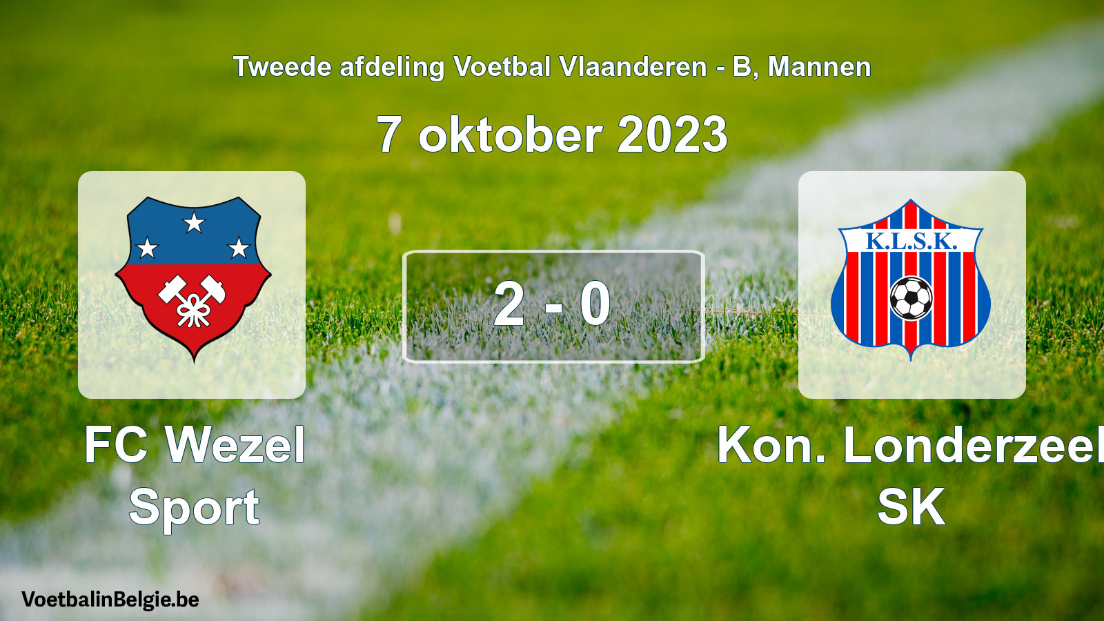 Gespeelde wedstrijd mannenvoetbal: FC Wezel Sport - Kon. Londerzeel SK 2 - 0 (7 oktober 2023)