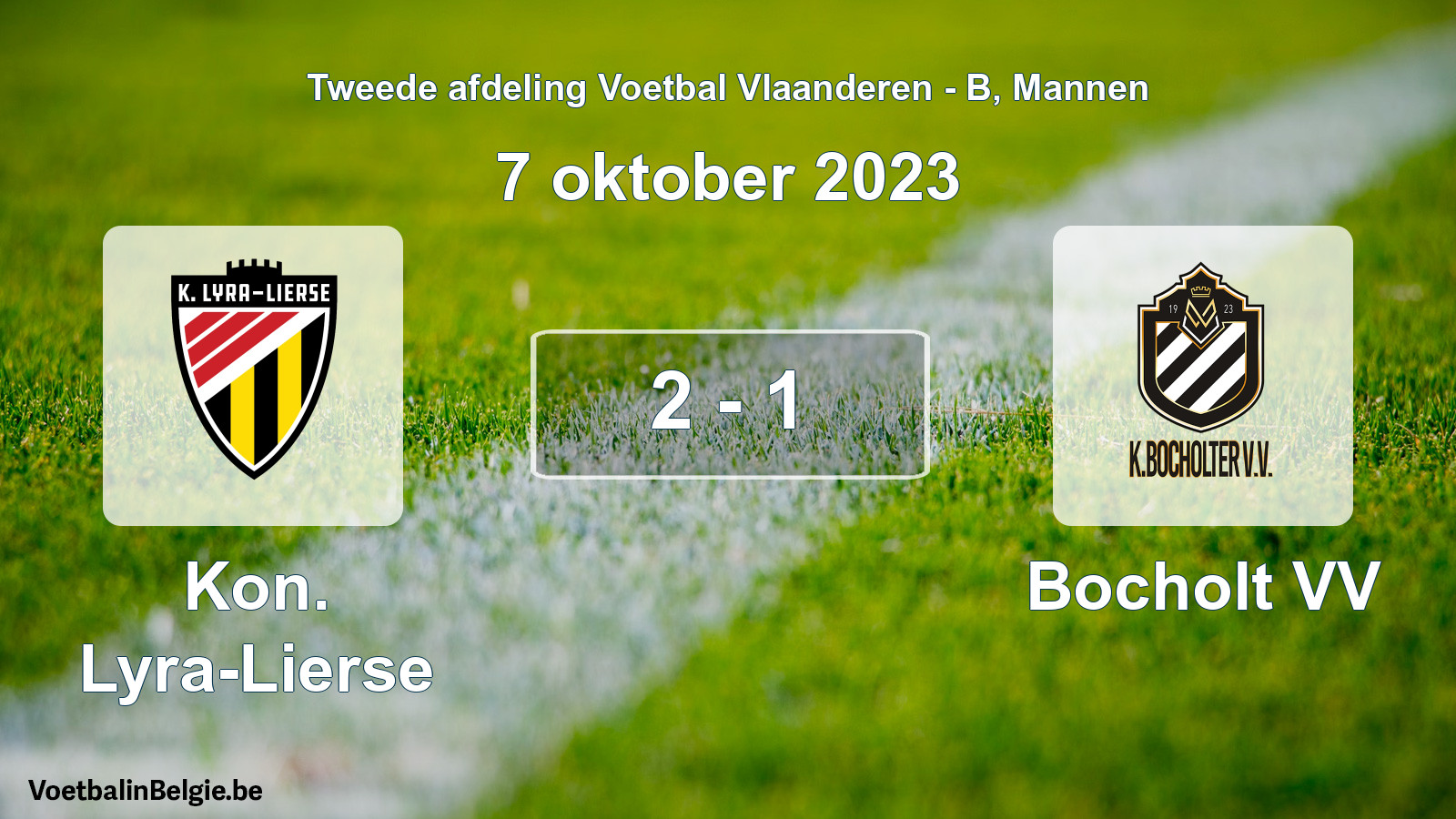 Gespeelde wedstrijd mannenvoetbal: Kon. Lyra-Lierse - Bocholt VV 2 - 1 (7 oktober 2023)