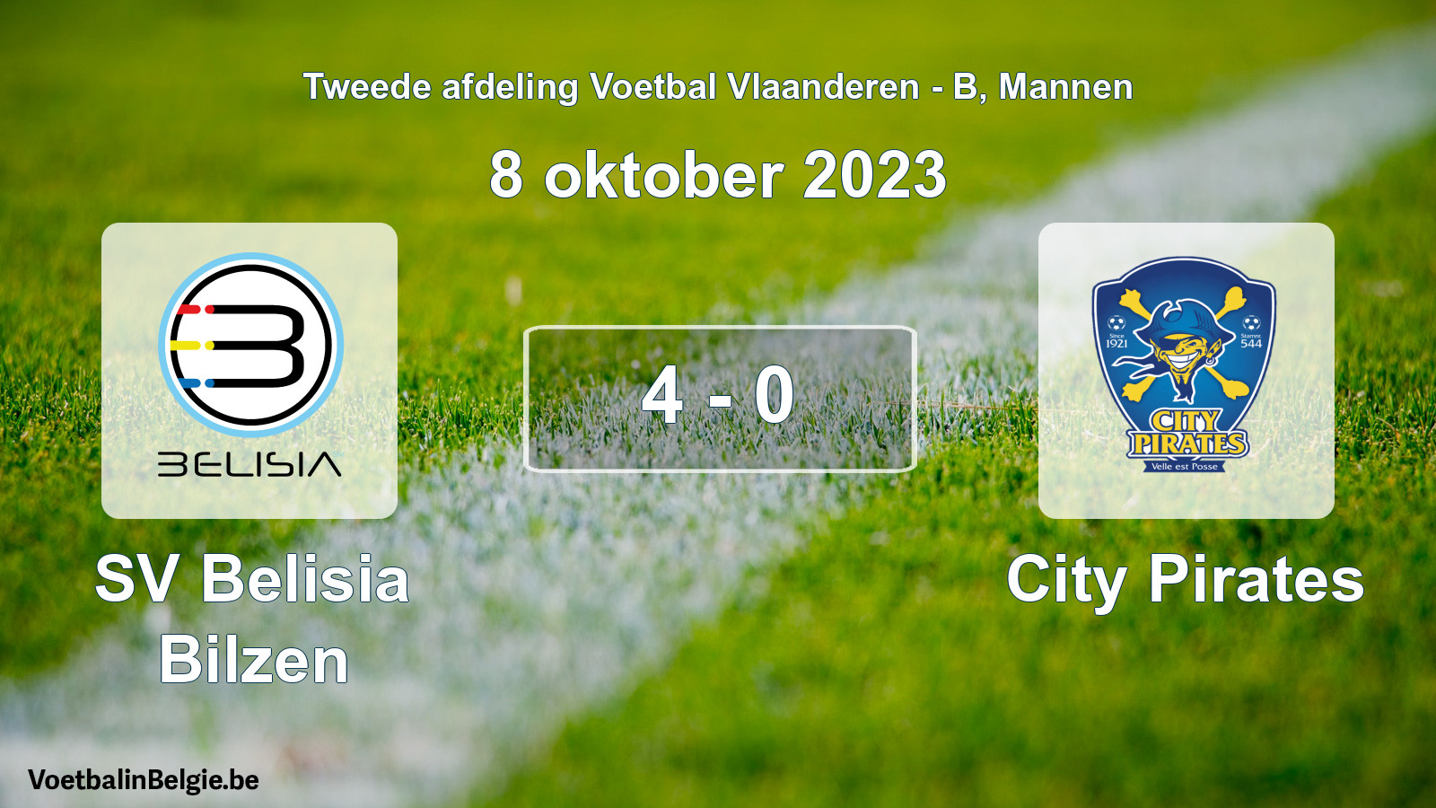 Gespeelde wedstrijd mannenvoetbal: SV Belisia Bilzen - City Pirates 4 - 0 (8 oktober 2023)