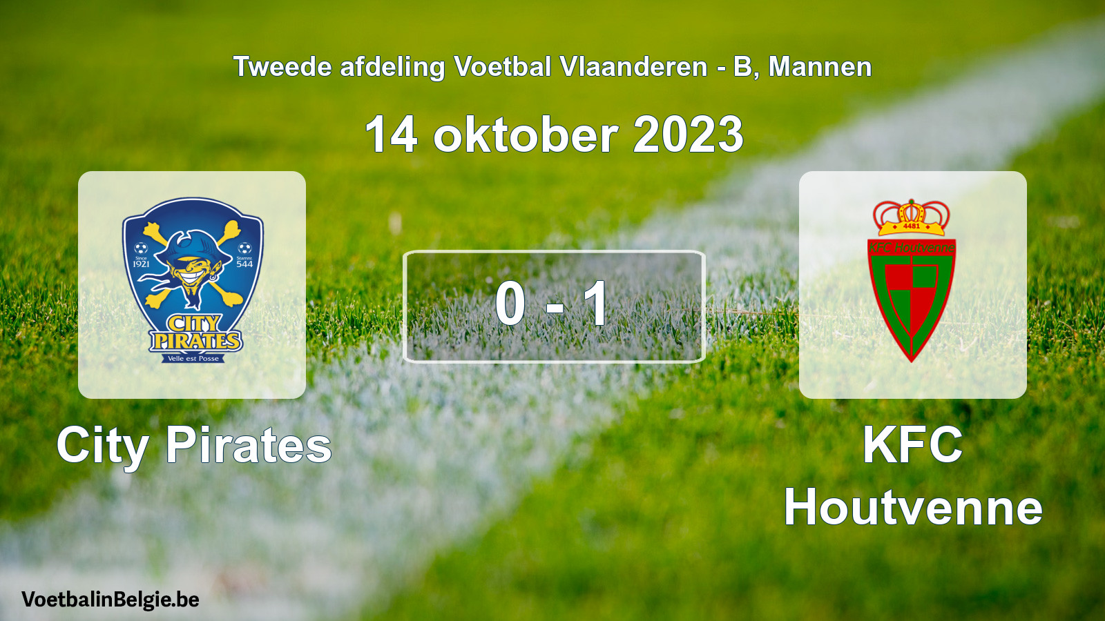Gespeelde wedstrijd mannenvoetbal: City Pirates - KFC Houtvenne 0 - 1 (14 oktober 2023)