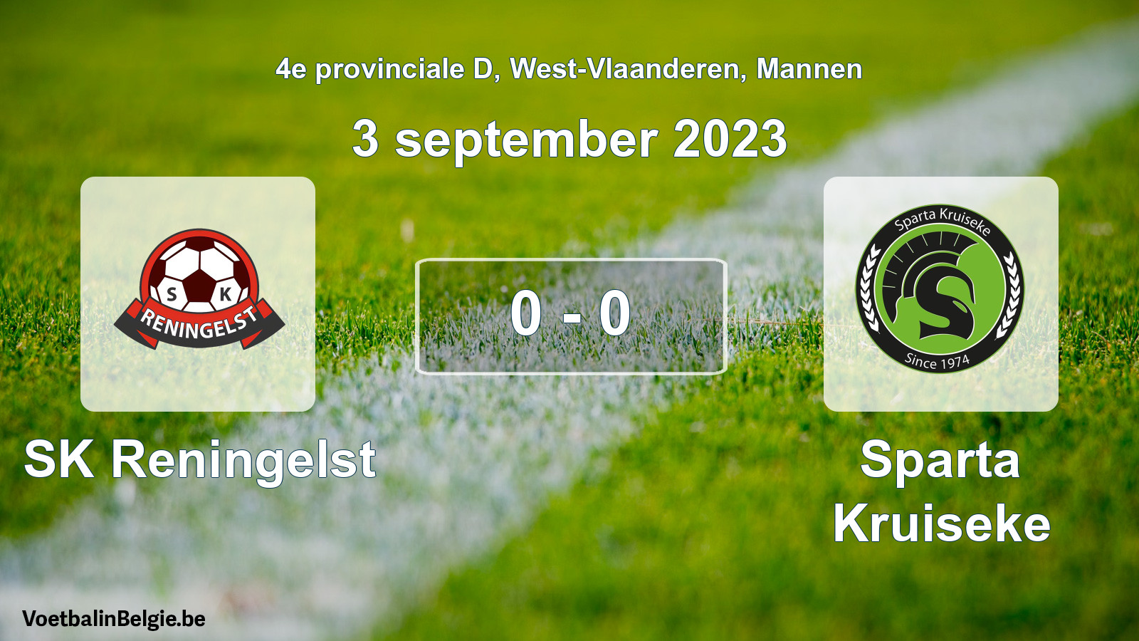 Gespeelde wedstrijd mannenvoetbal: SK Reningelst - Sparta Kruiseke 0 - 0 (3 september 2023)