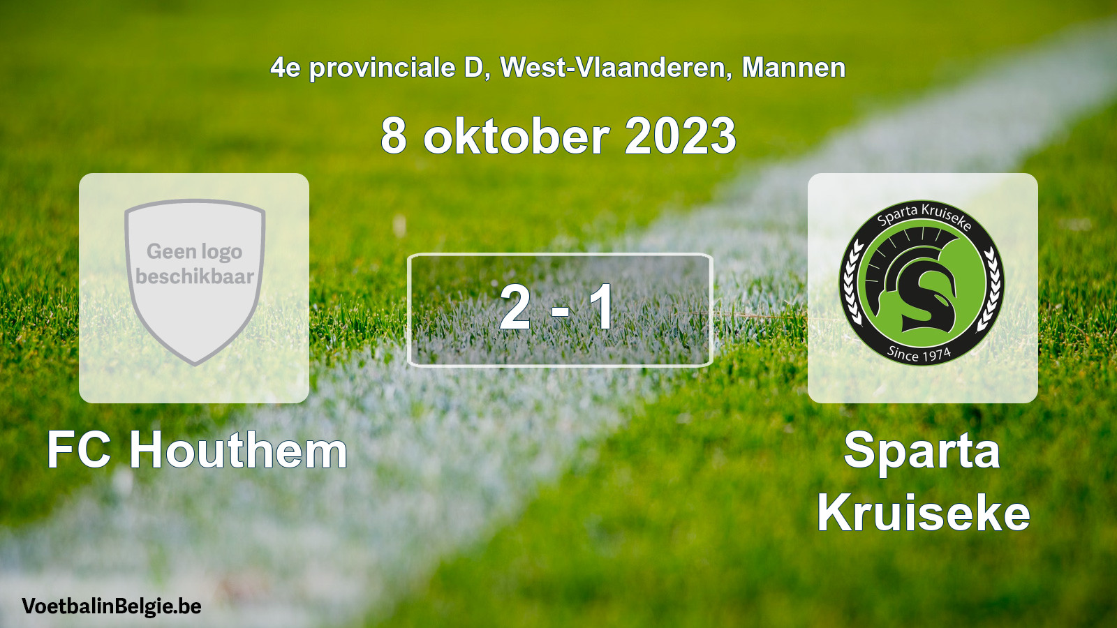 Gespeelde wedstrijd mannenvoetbal: FC Houthem - Sparta Kruiseke 2 - 1 (8 oktober 2023)