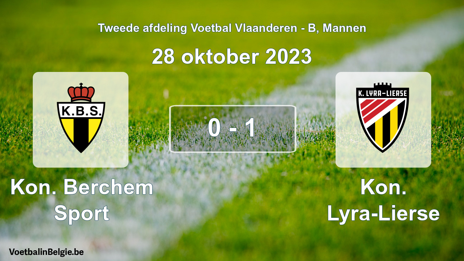 Gespeelde wedstrijd mannenvoetbal: Kon. Berchem Sport - Kon. Lyra-Lierse 0 - 1 (28 oktober 2023)