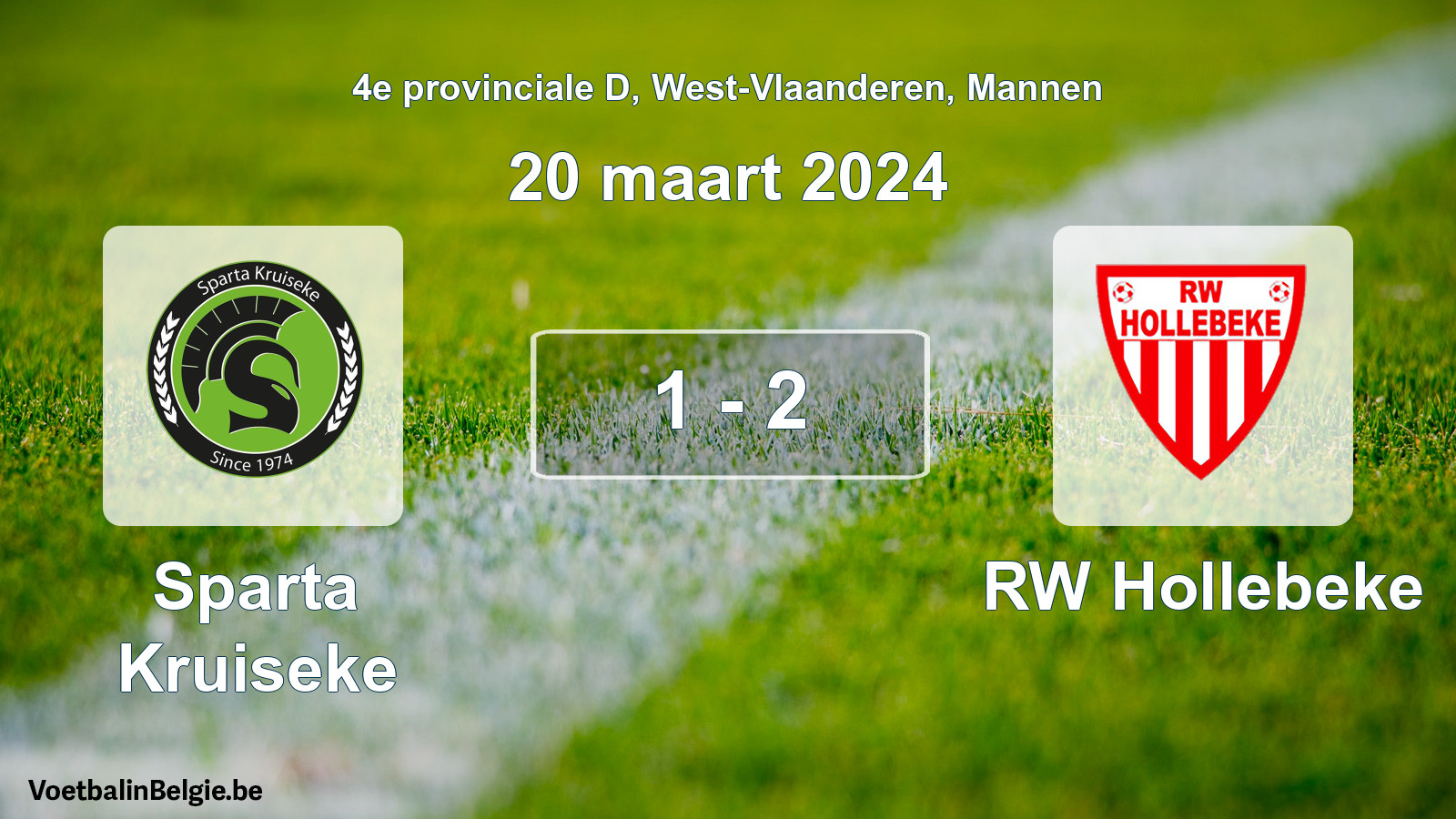 Gespeelde wedstrijd mannenvoetbal: Sparta Kruiseke - RW Hollebeke 1 - 2 (20 maart 2024)