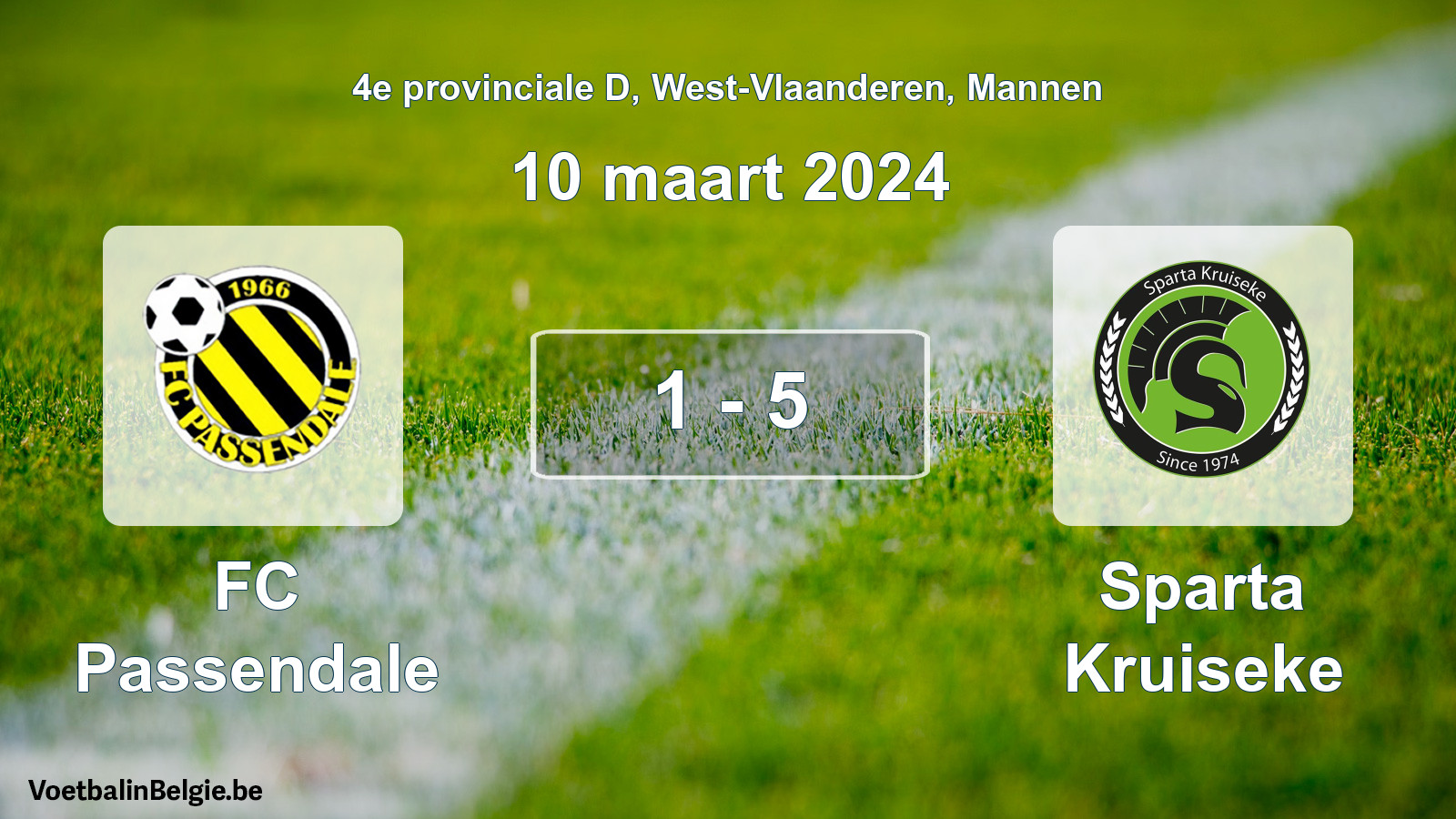 Gespeelde wedstrijd mannenvoetbal: FC Passendale - Sparta Kruiseke 1 - 5 (10 maart 2024)