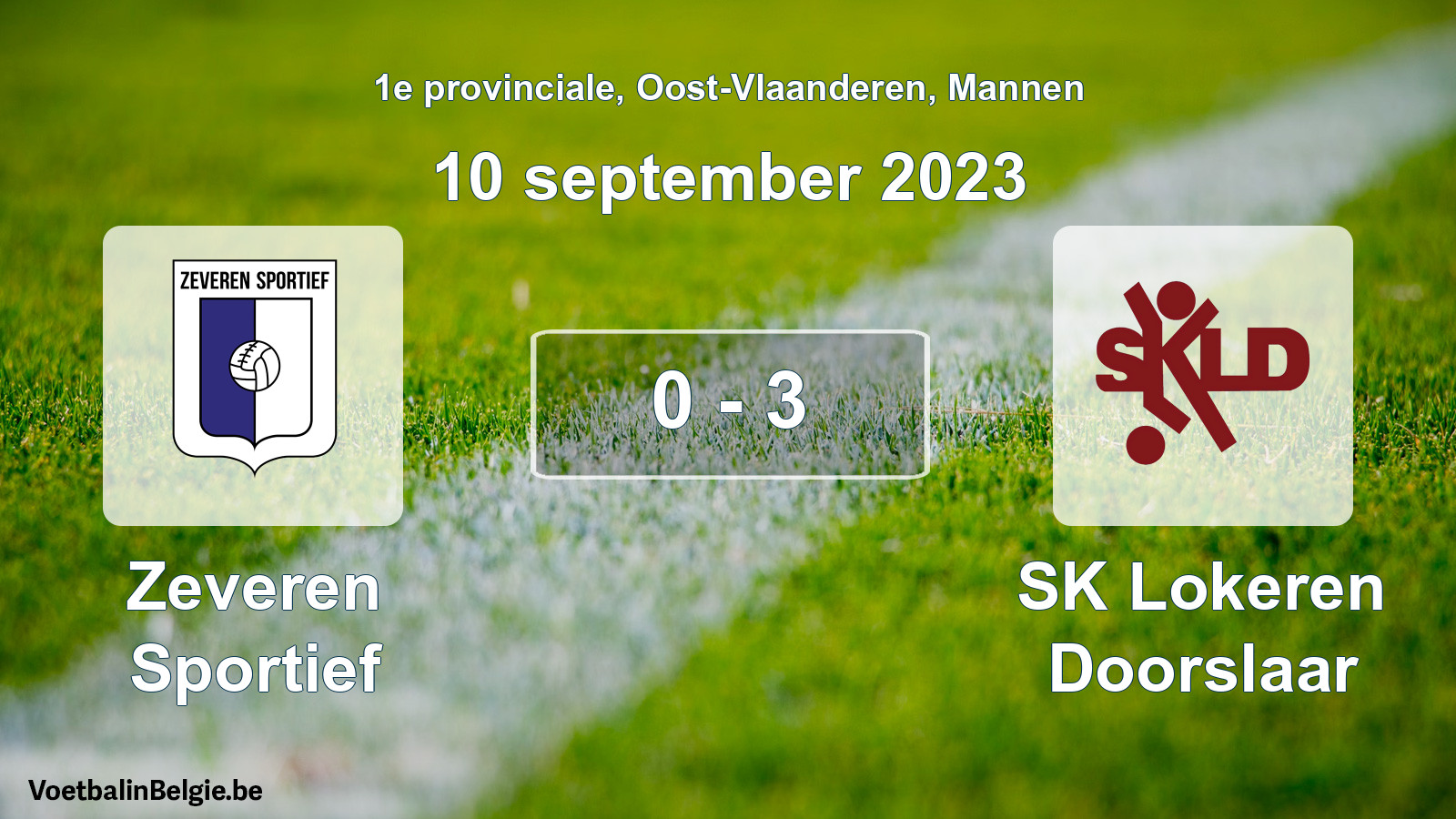Gespeelde wedstrijd mannenvoetbal: Zeveren Sportief - SK Lokeren Doorslaar 0 - 3 (10 september 2023)