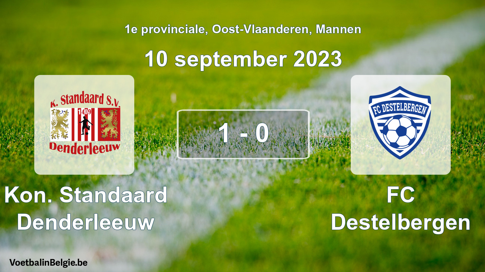 Gespeelde wedstrijd mannenvoetbal: Kon. Standaard Denderleeuw - FC Destelbergen 1 - 0 (10 september 2023)