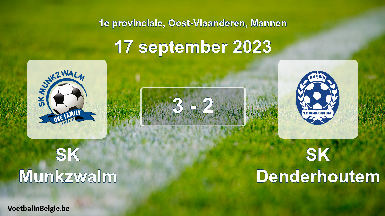 Gespeelde wedstrijd mannenvoetbal: SK Munkzwalm - SK Denderhoutem 3 - 2 (17 september 2023)