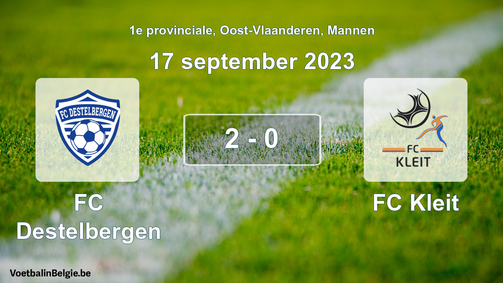Gespeelde wedstrijd mannenvoetbal: FC Destelbergen - FC Kleit 2 - 0 (17 september 2023)
