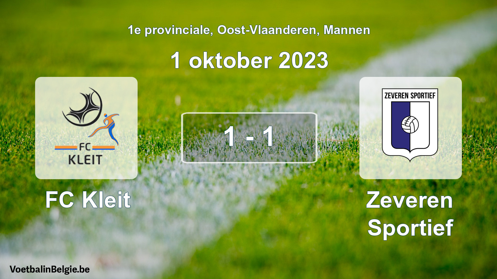 Gespeelde wedstrijd mannenvoetbal: FC Kleit - Zeveren Sportief 1 - 1 (1 oktober 2023)