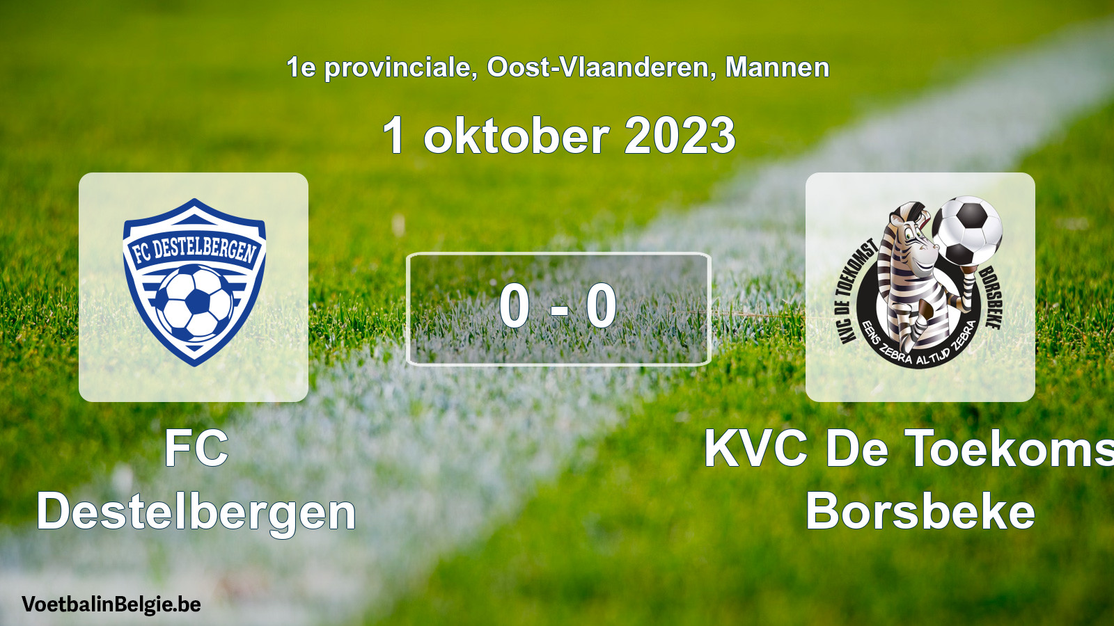 Gespeelde wedstrijd mannenvoetbal: FC Destelbergen - KVC De Toekomst Borsbeke 0 - 0 (1 oktober 2023)