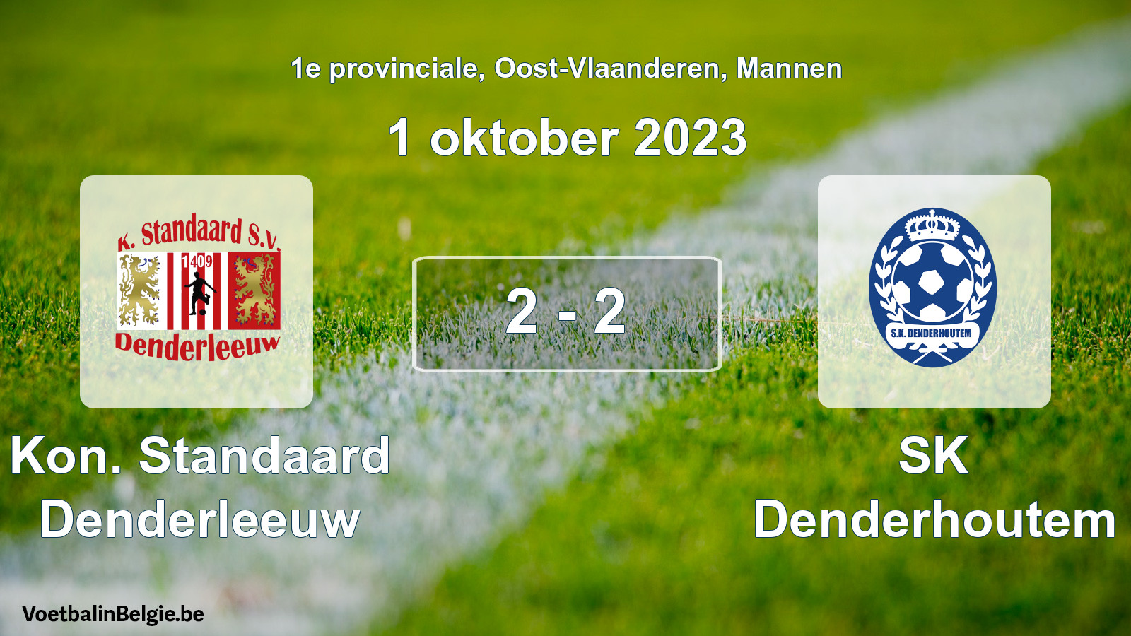 Gespeelde wedstrijd mannenvoetbal: Kon. Standaard Denderleeuw - SK Denderhoutem 2 - 2 (1 oktober 2023)