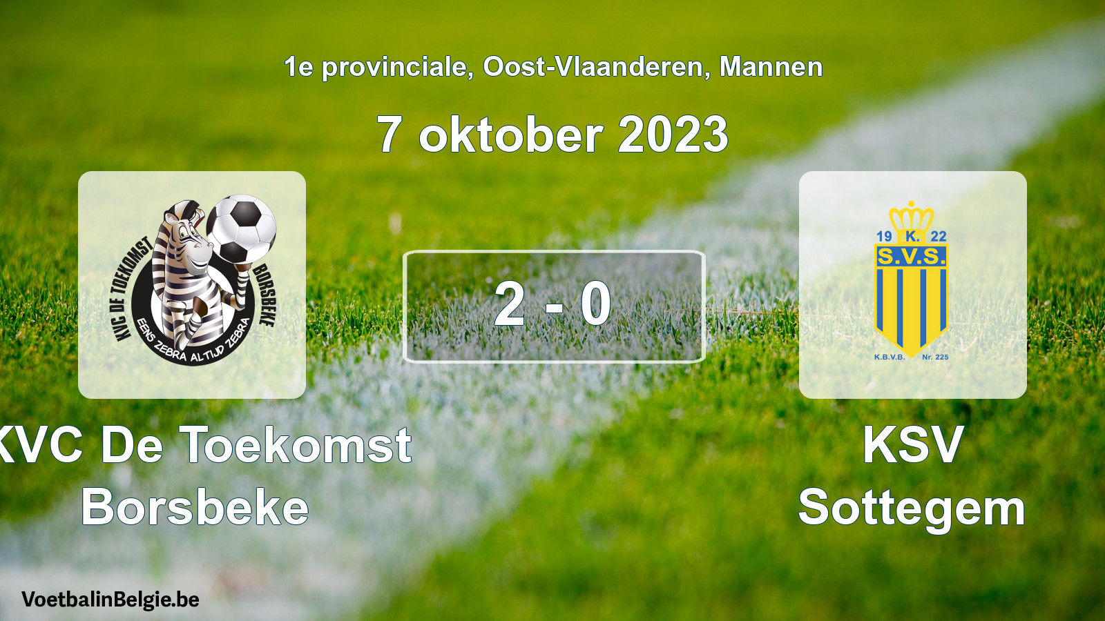 Gespeelde wedstrijd mannenvoetbal: KVC De Toekomst Borsbeke - KSV Sottegem 2 - 0 (7 oktober 2023)