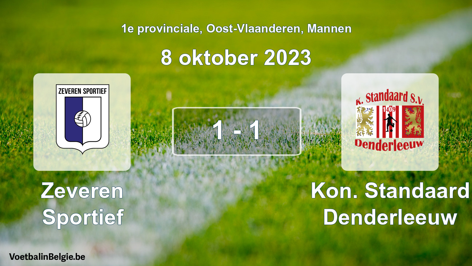 Gespeelde wedstrijd mannenvoetbal: Zeveren Sportief - Kon. Standaard Denderleeuw 1 - 1 (8 oktober 2023)