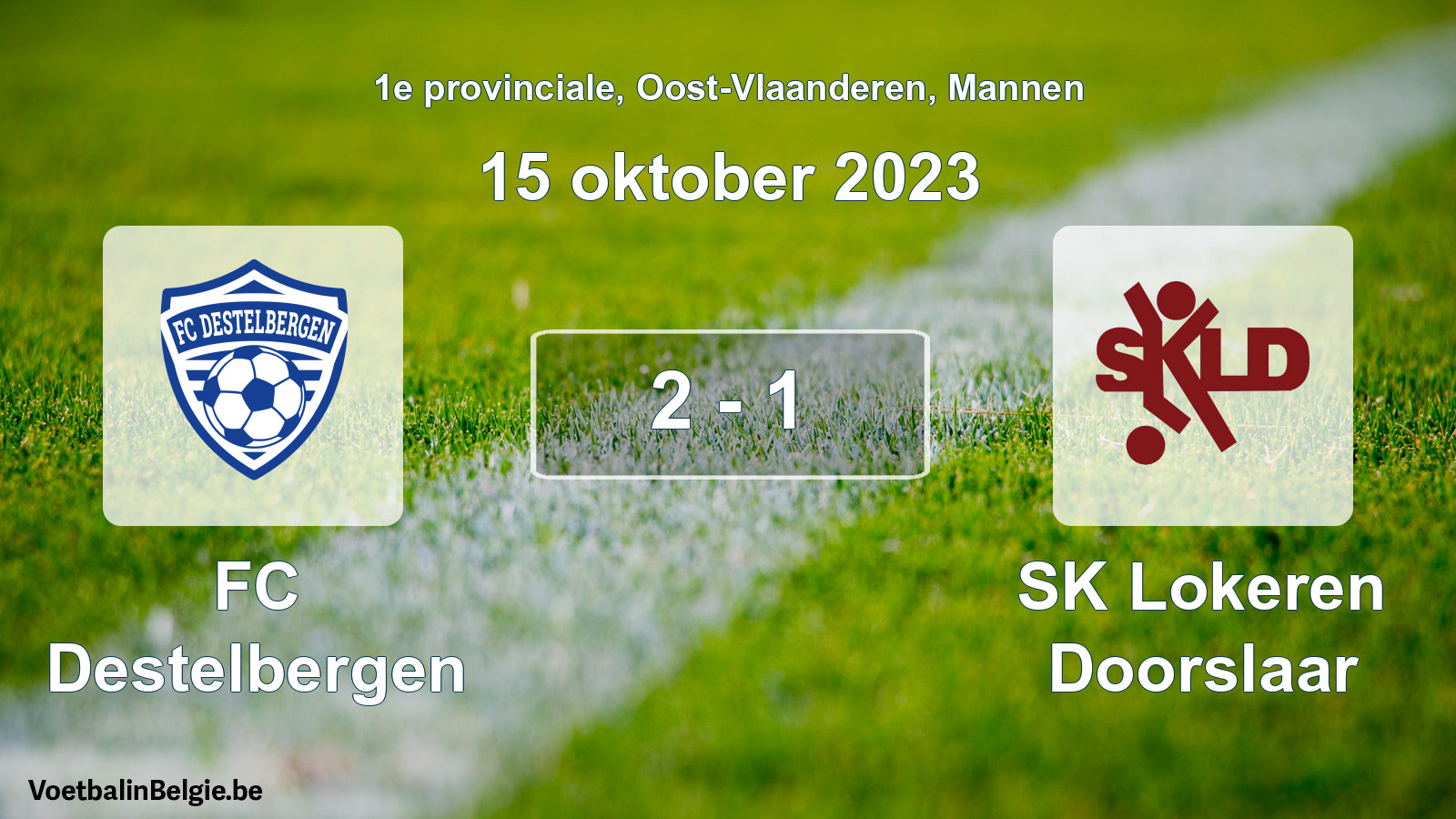 Gespeelde wedstrijd mannenvoetbal: FC Destelbergen - SK Lokeren Doorslaar 2 - 1 (15 oktober 2023)