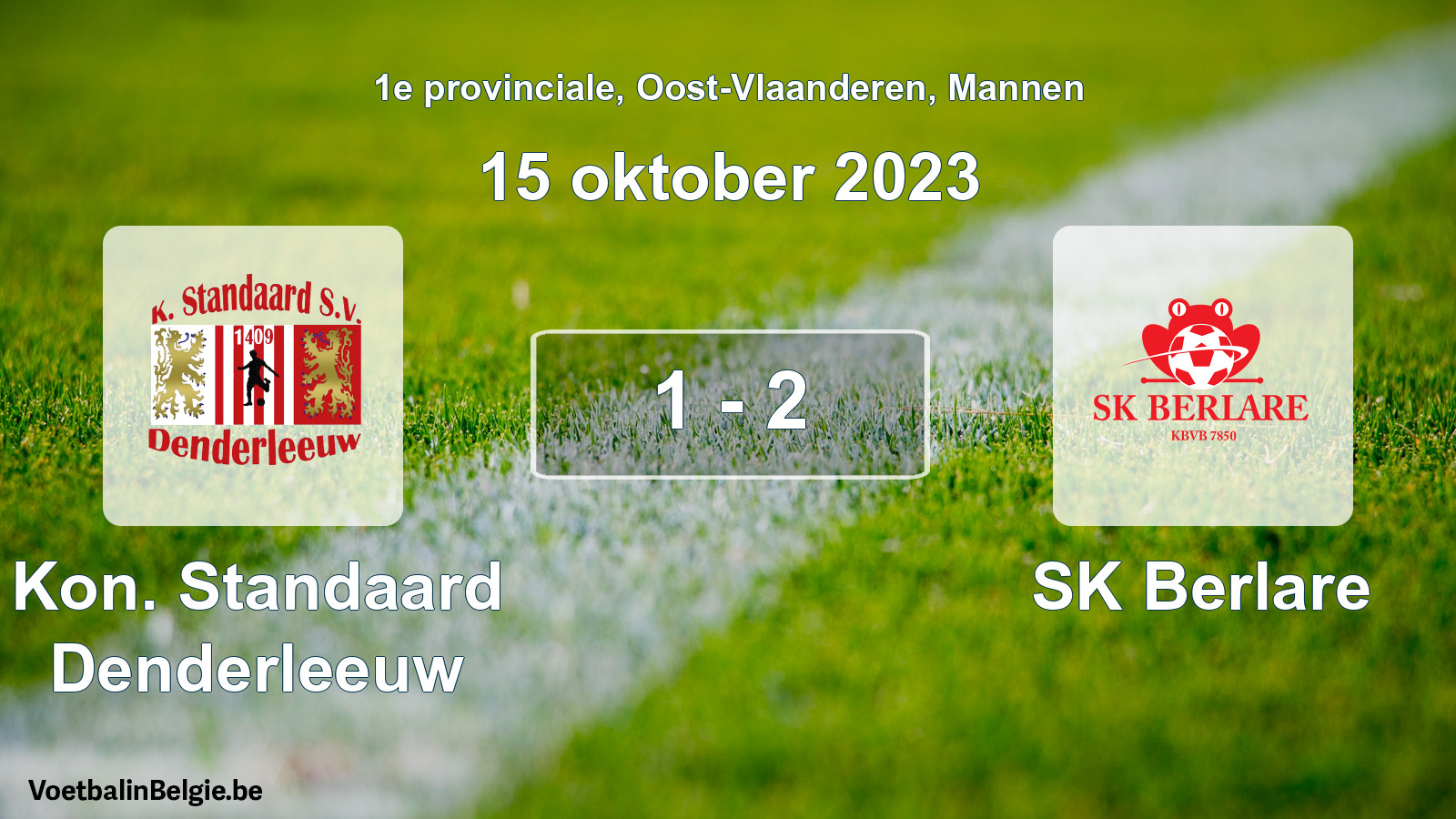 Gespeelde wedstrijd mannenvoetbal: Kon. Standaard Denderleeuw - SK Berlare 1 - 2 (15 oktober 2023)