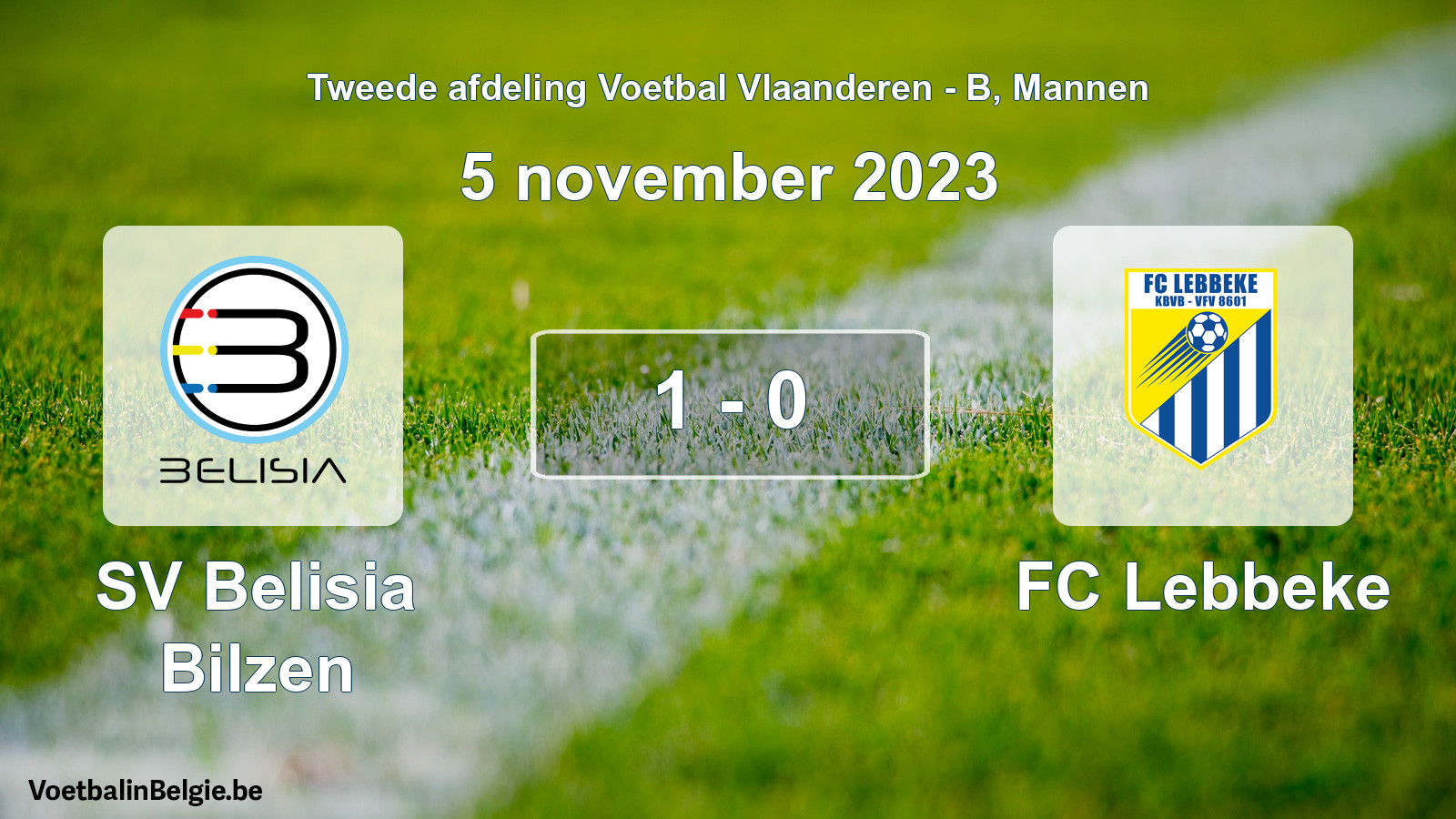 Gespeelde wedstrijd mannenvoetbal: SV Belisia Bilzen - FC Lebbeke 1 - 0 (5 november 2023)