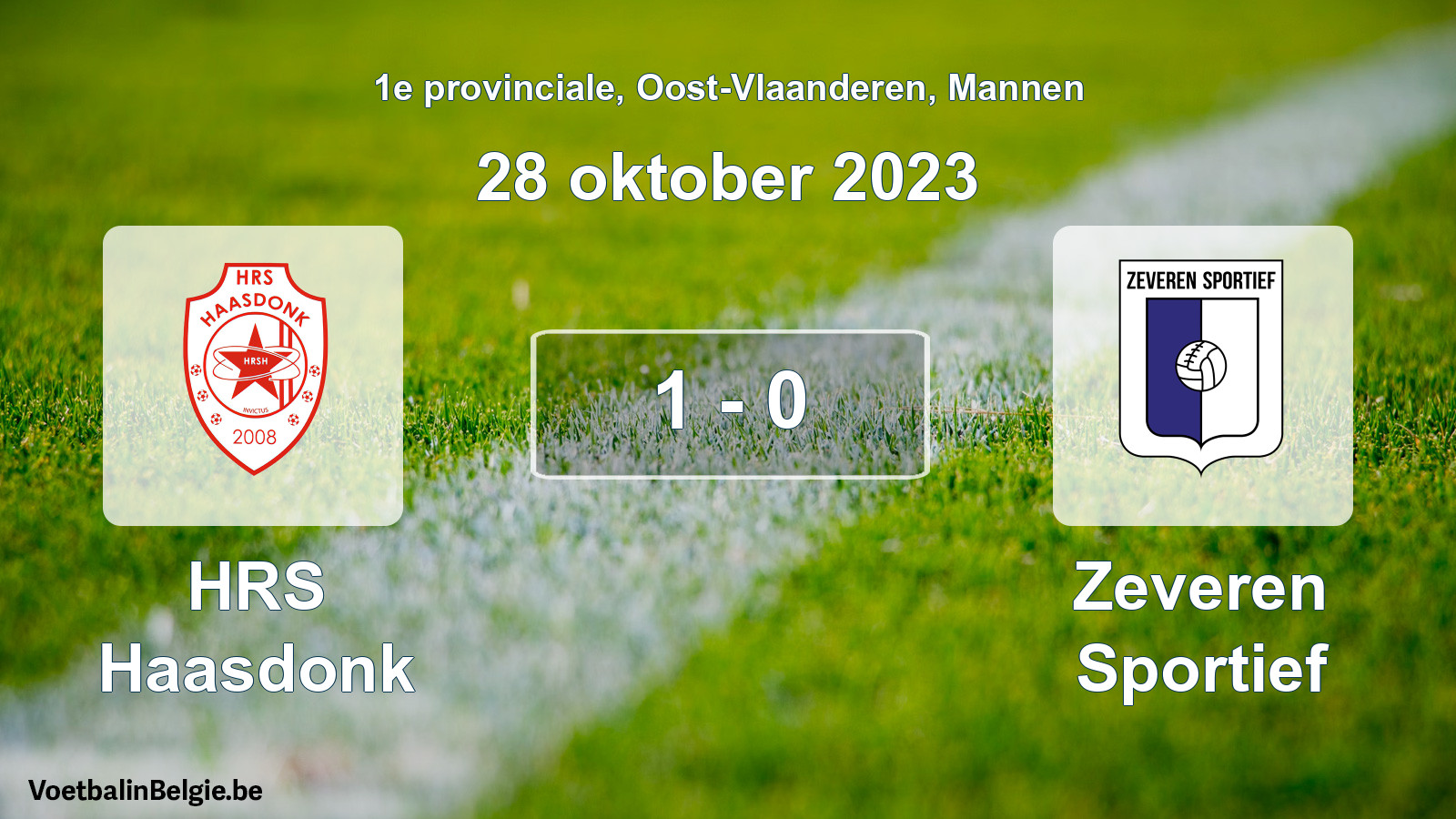 Gespeelde wedstrijd mannenvoetbal: HRS Haasdonk - Zeveren Sportief 1 - 0 (28 oktober 2023)
