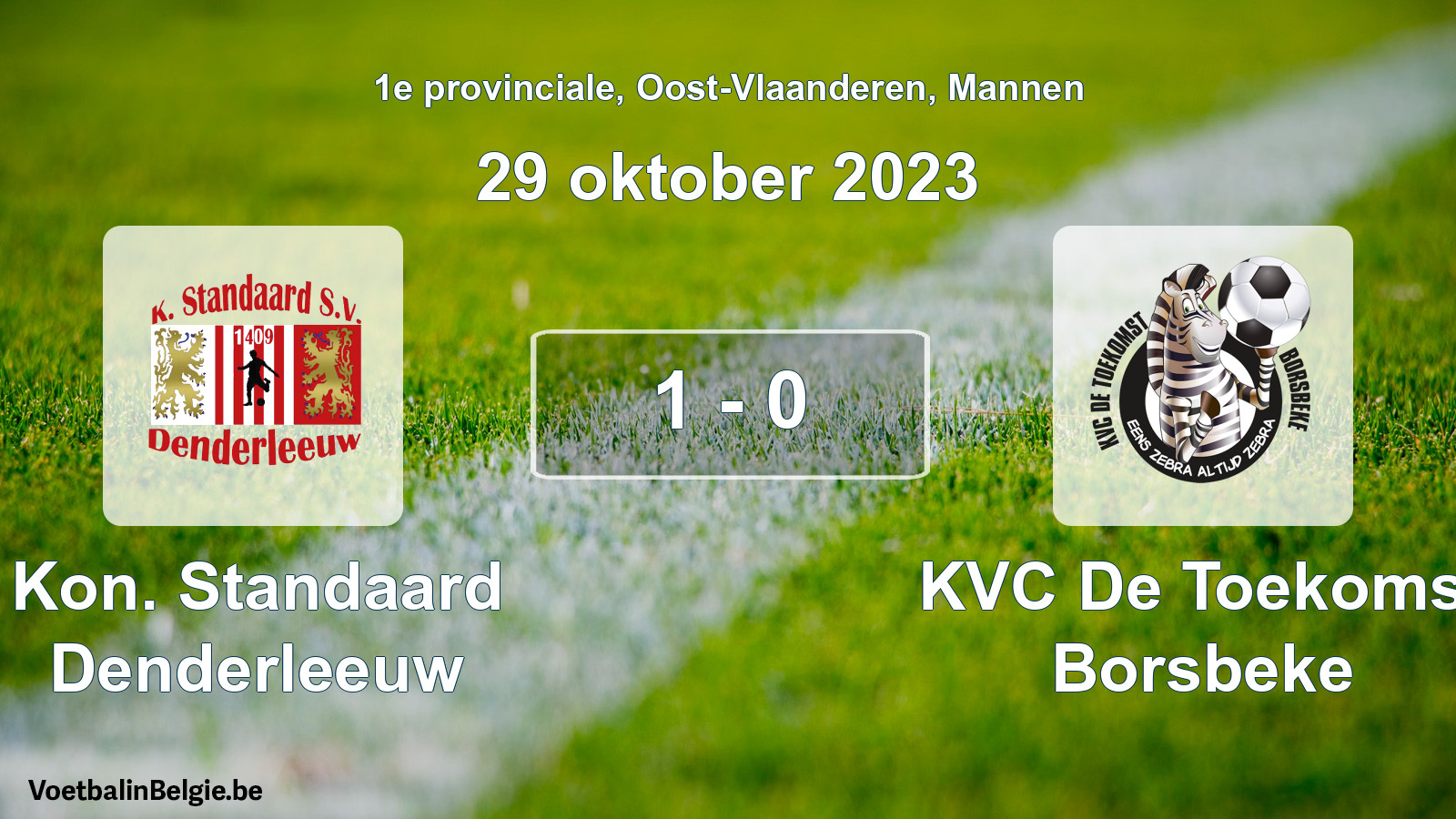 Gespeelde wedstrijd mannenvoetbal: Kon. Standaard Denderleeuw - KVC De Toekomst Borsbeke 1 - 0 (29 oktober 2023)