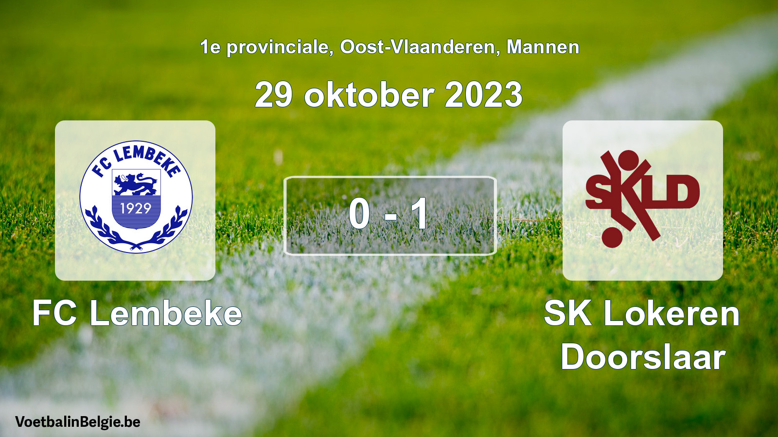 Gespeelde wedstrijd mannenvoetbal: FC Lembeke - SK Lokeren Doorslaar 0 - 1 (29 oktober 2023)
