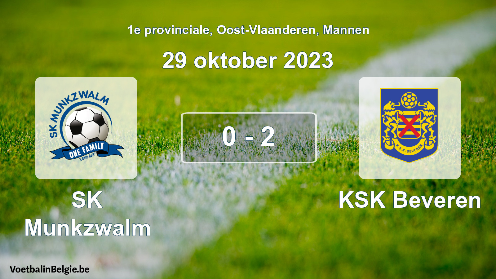 Played match men football: SK Munkzwalm - KSK Beveren 0 - 2 (29 October 2023)