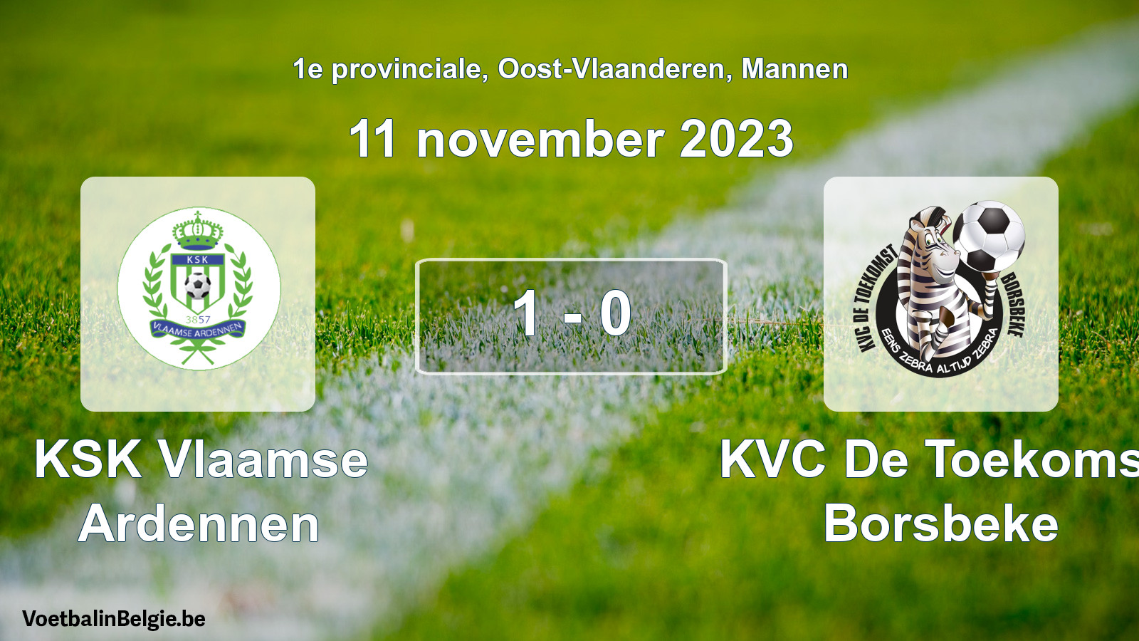 Gespeelde wedstrijd mannenvoetbal: KSK Vlaamse Ardennen - KVC De Toekomst Borsbeke 1 - 0 (11 november 2023)