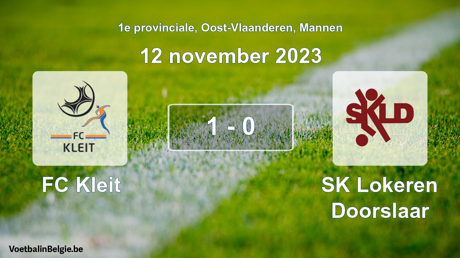 Gespeelde wedstrijd mannenvoetbal: FC Kleit - SK Lokeren Doorslaar 1 - 0 (12 november 2023)