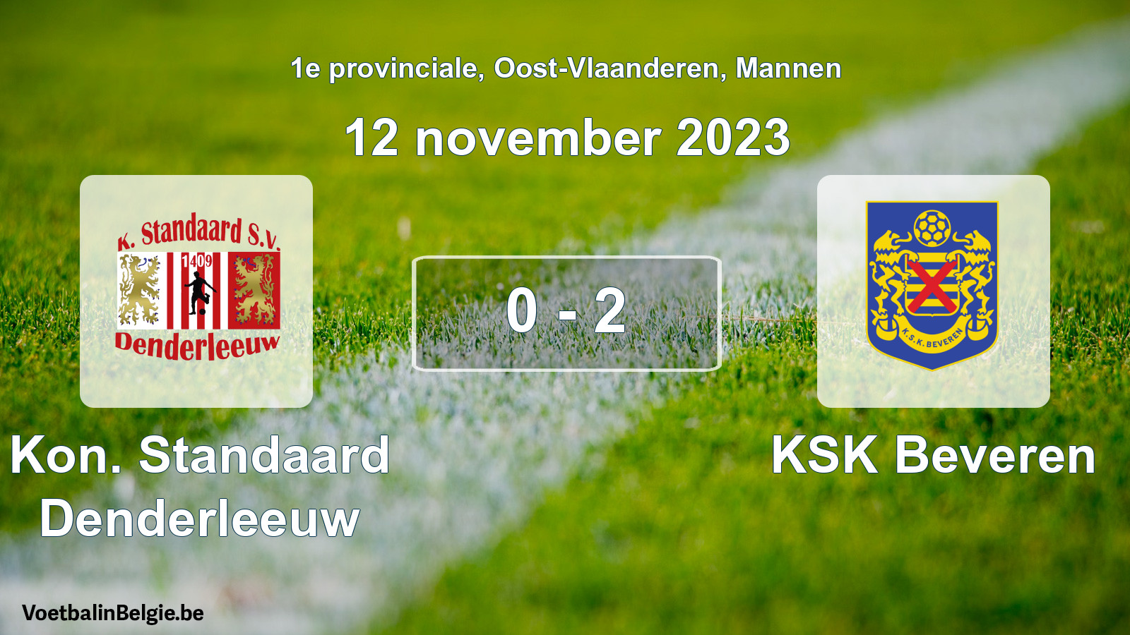 Gespeelde wedstrijd mannenvoetbal: Kon. Standaard Denderleeuw - KSK Beveren 0 - 2 (12 november 2023)