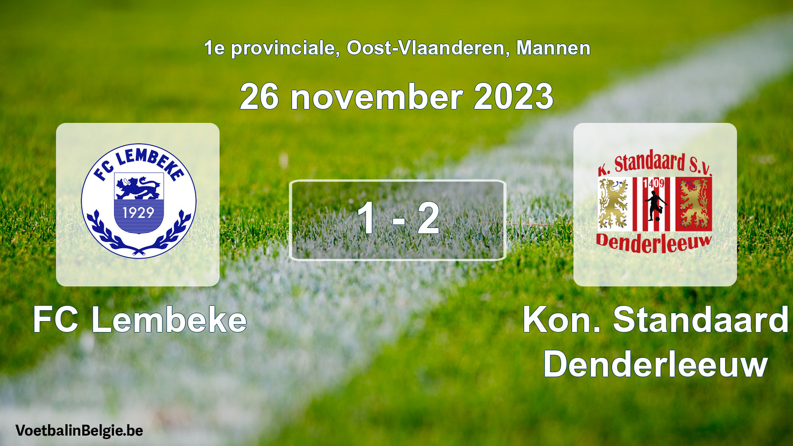 Gespeelde wedstrijd mannenvoetbal: FC Lembeke - Kon. Standaard Denderleeuw 1 - 2 (26 november 2023)