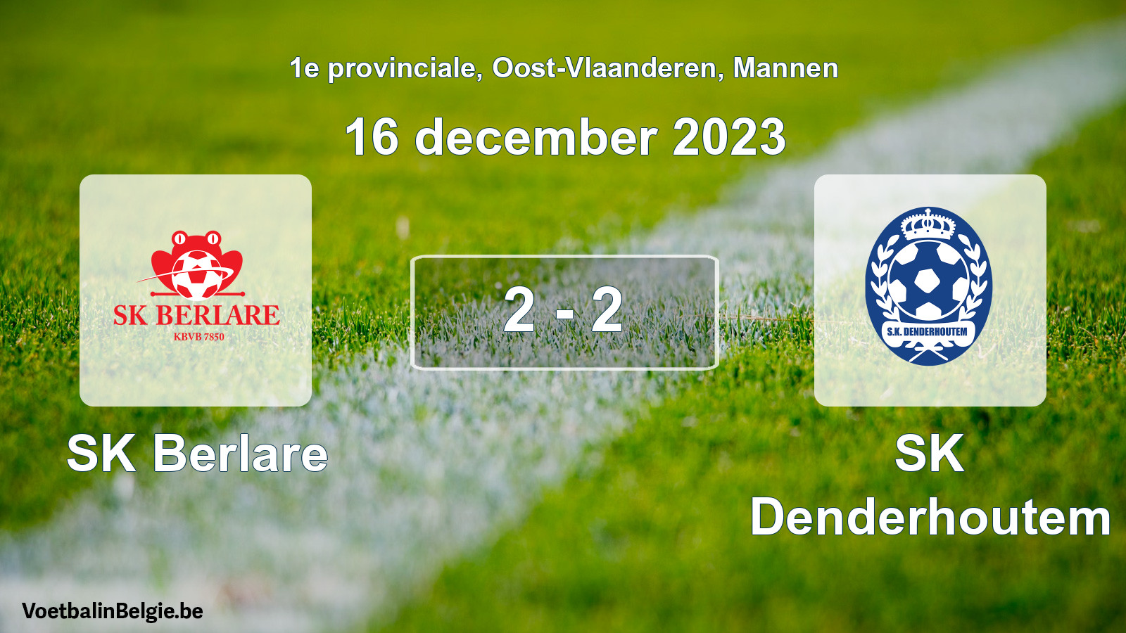 Gespeelde wedstrijd mannenvoetbal: SK Berlare - SK Denderhoutem 2 - 2 (16 december 2023)