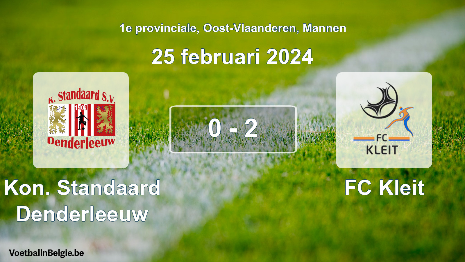 Gespeelde wedstrijd mannenvoetbal: Kon. Standaard Denderleeuw - FC Kleit 0 - 2 (25 februari 2024)