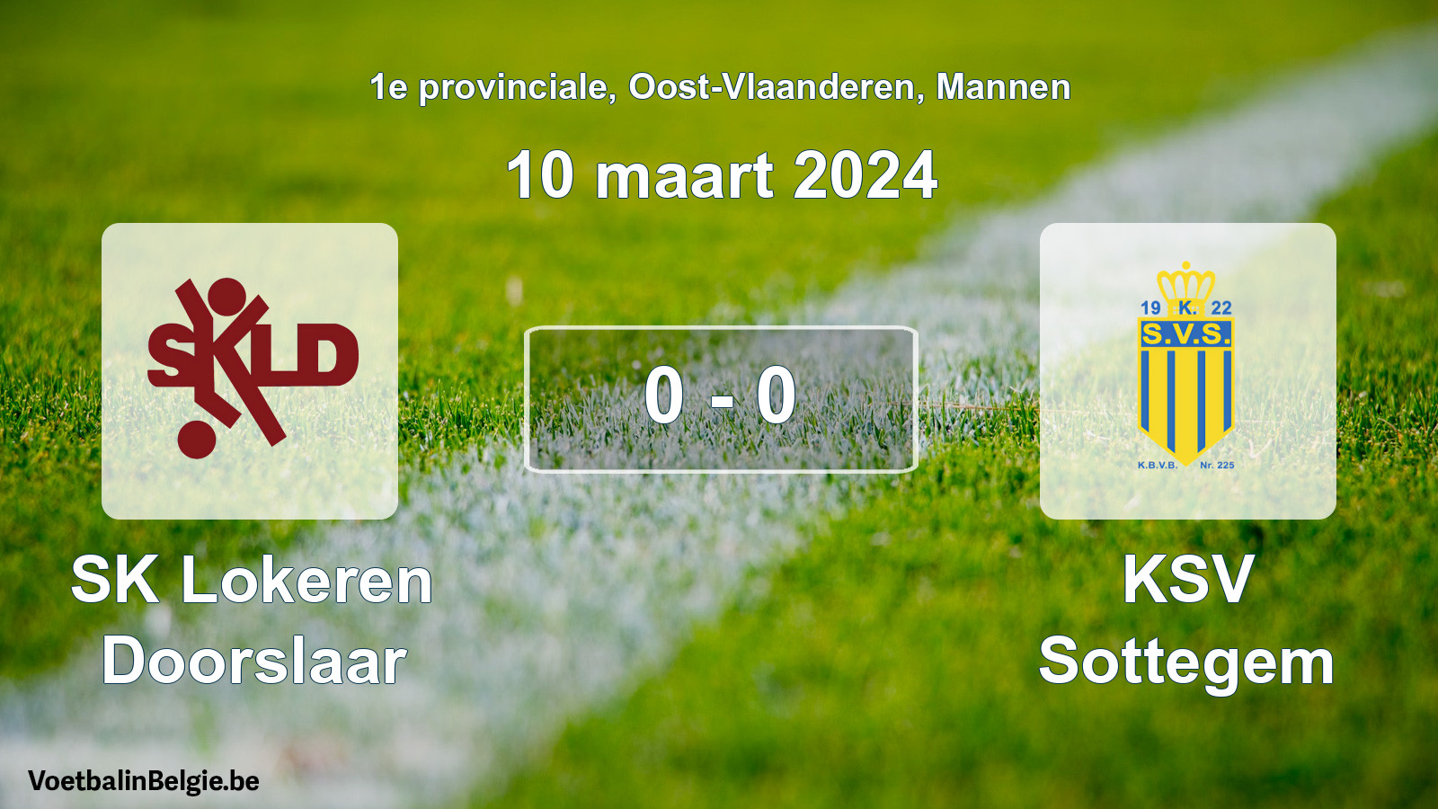 Gespieltes Spiel männer-Fußball: SK Lokeren Doorslaar - KSV Sottegem 0 - 0 (10 März 2024)