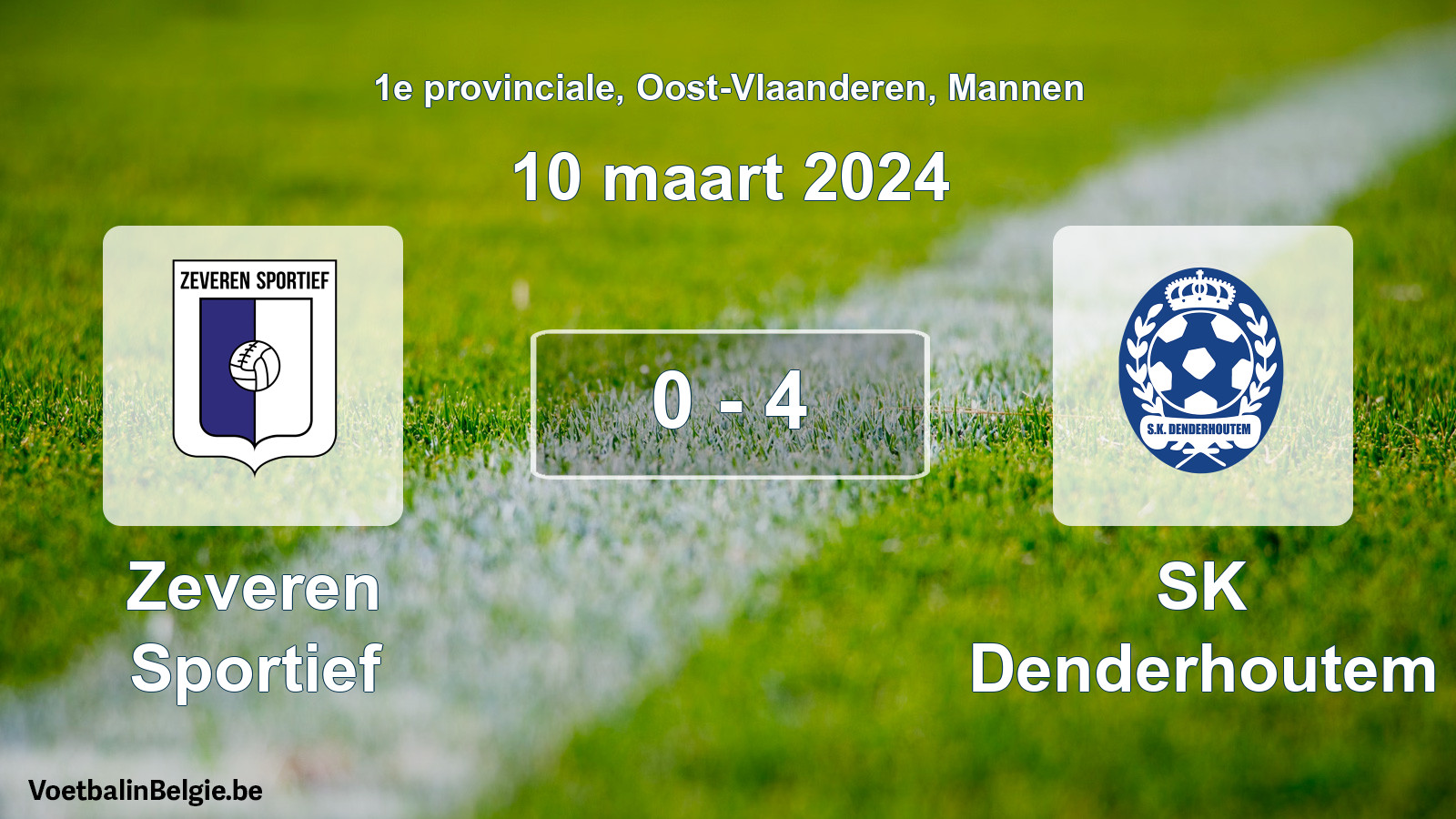 Gespeelde wedstrijd mannenvoetbal: Zeveren Sportief - SK Denderhoutem 0 - 4 (10 maart 2024)