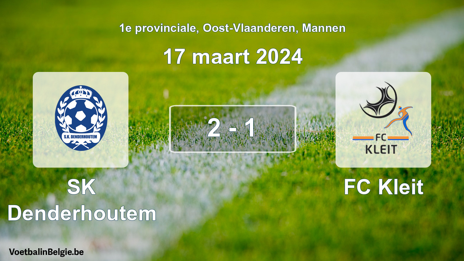 Gespeelde wedstrijd mannenvoetbal: SK Denderhoutem - FC Kleit 2 - 1 (17 maart 2024)