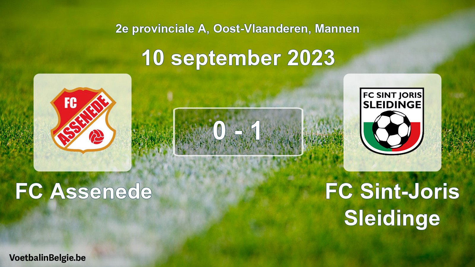 Gespeelde wedstrijd mannenvoetbal: FC Assenede - FC Sint-Joris Sleidinge 0 - 1 (10 september 2023)