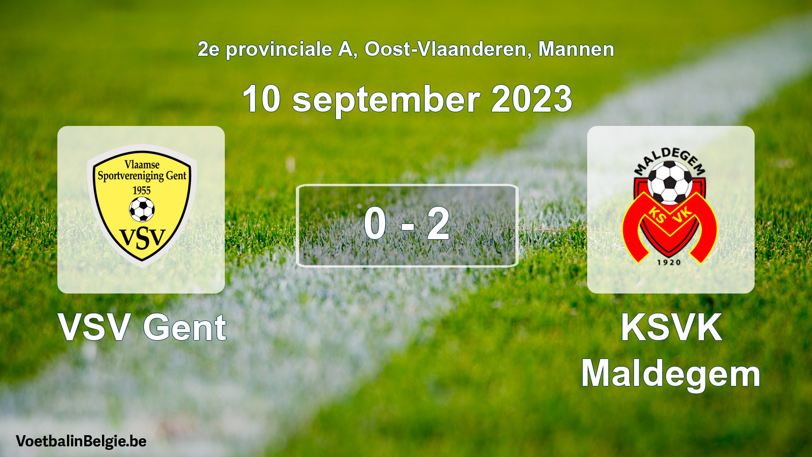 Gespeelde wedstrijd mannenvoetbal: VSV Gent - KSVK Maldegem 0 - 2 (10 september 2023)